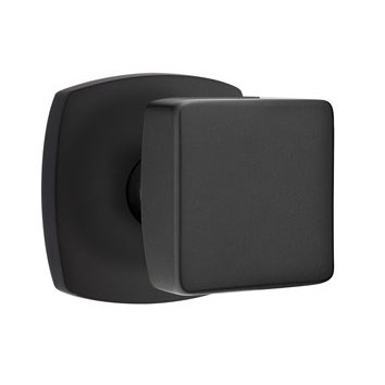 Double Dummy Square Knob And Urban Modern Rose in Flat Black
