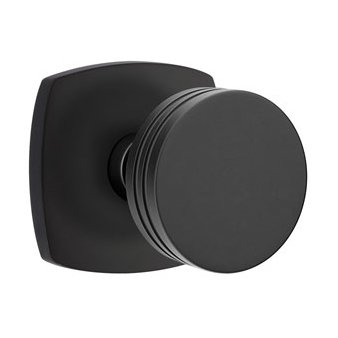 Passage Bern Knob And Urban Modern Rose With Concealed Screws in Flat Black