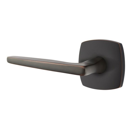 Passage Hermes Left Handed Lever with Urban Modern Rose in Oil Rubbed Bronze