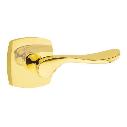 Passage Luzern Right Handed Lever with Urban Modern Rose in Unlacquered Brass