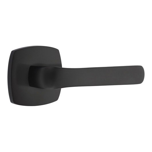 Passage Spencer Right Handed Lever with Urban Modern Rose and Concealed Screws in Flat Black