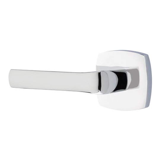 Passage Spencer Left Handed Lever with Urban Modern Rose and Concealed Screws in Polished Chrome
