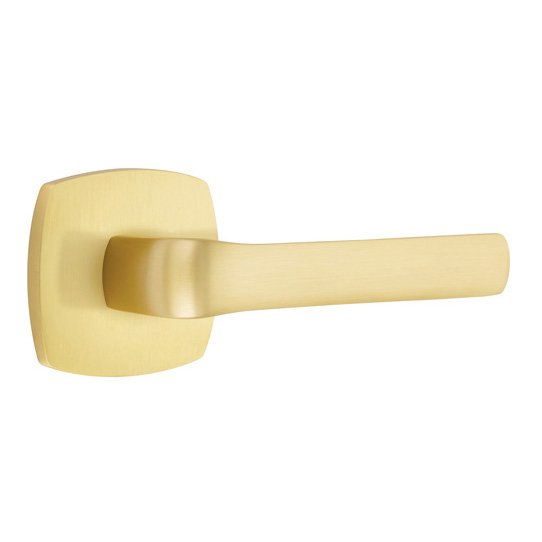 Passage Spencer Right Handed Lever with Urban Modern Rose and Concealed Screws in Satin Brass