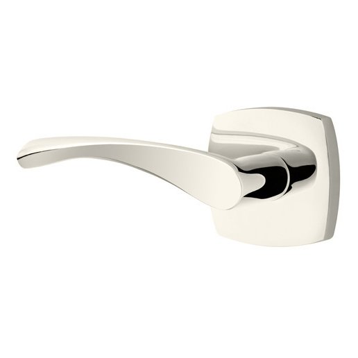 Passage Triton Left Handed Lever with Urban Modern Rose in Polished Nickel