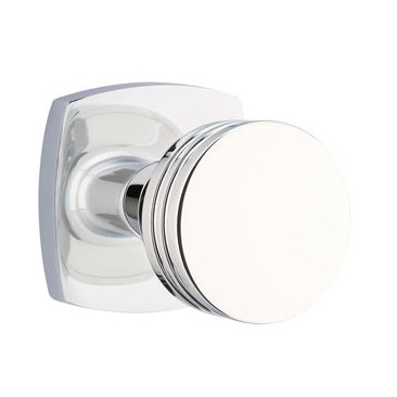 Privacy Bern Knob with Urban Modern Rose in Polished Chrome