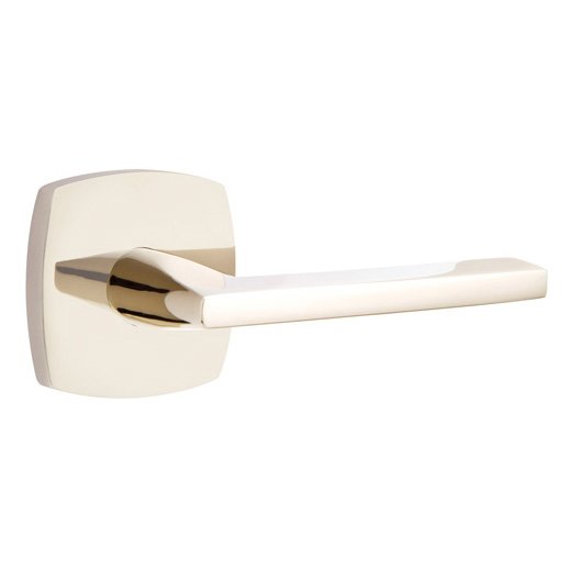 Privacy Helios Right Handed Lever with Urban Modern Rose in Polished Nickel