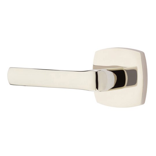 Privacy Spencer Left Handed Lever with Urban Modern Rose and Concealed Screws in Polished Nickel