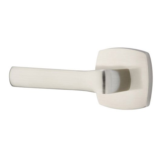 Privacy Spencer Left Handed Lever with Urban Modern Rose and Concealed Screws in Satin Nickel