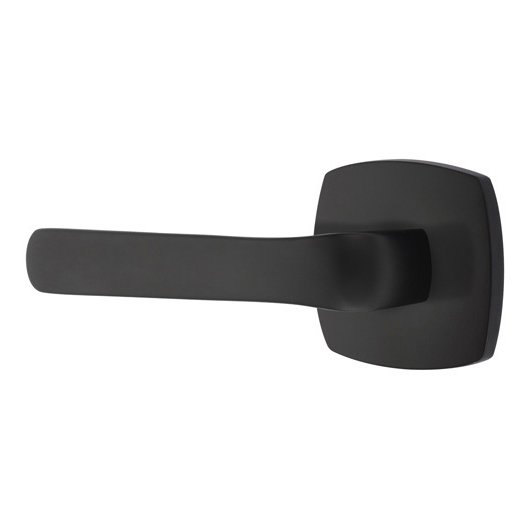 Privacy Spencer Left Handed Lever with Urban Modern Rose and Concealed Screws in Flat Black