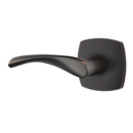 Privacy Triton Left Handed Lever with Urban Modern Rose in Oil Rubbed Bronze