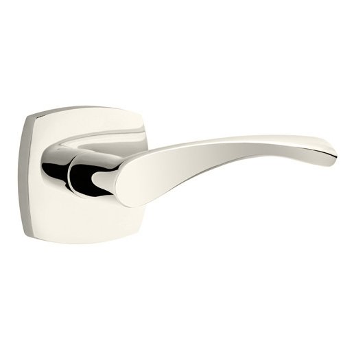 Privacy Triton Right Handed Lever with Urban Modern Rose in Polished Nickel