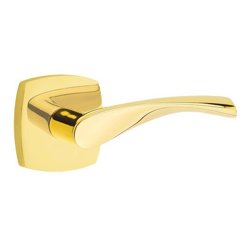 Privacy Triton Right Handed Lever with Urban Modern Rose in Unlacquered Brass