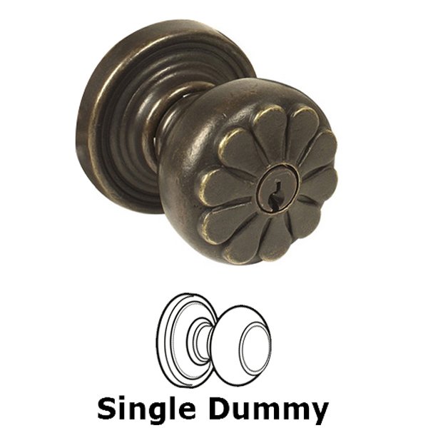 Single Dummy Petal Knob With #12 Rose in Medium Bronze