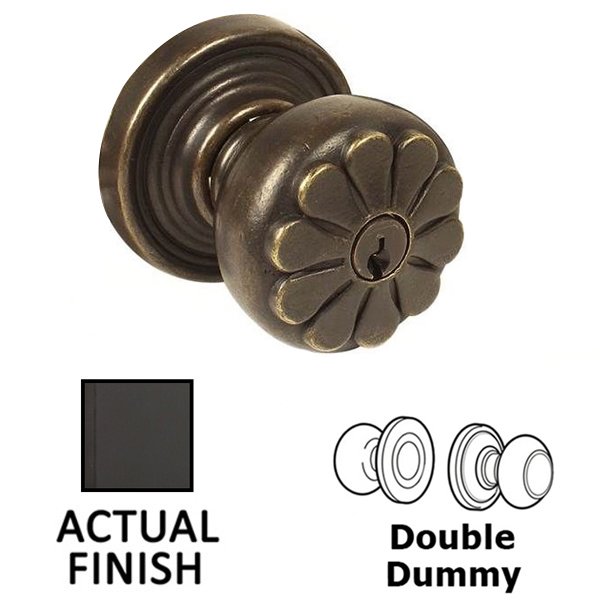 Double Dummy Petal Knob With #12 Rose in Flat Black Bronze