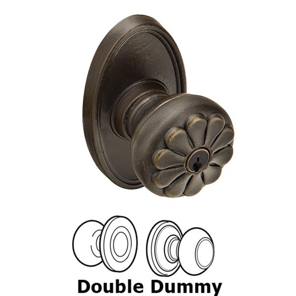 Double Dummy Petal Knob With #14 Rose in Medium Bronze