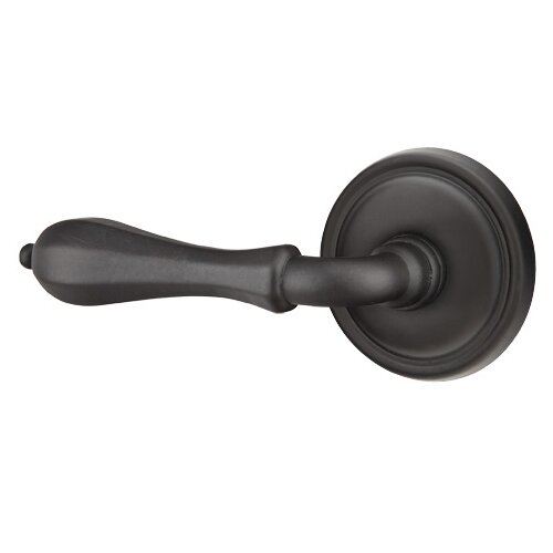 Single Dummy  Left Handed Octagon Lever With #12 Rose in Flat Black Bronze