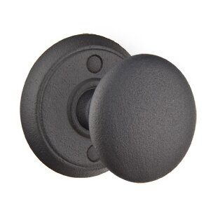 Double Dummy Jamestown Knob With #2 Rose in Flat Black Steel