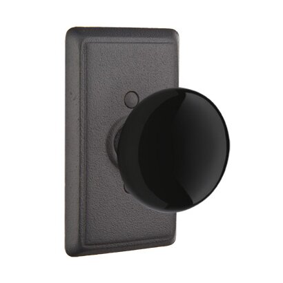 Double Dummy Madison Black Knob With #3 Rose in Flat Black Steel