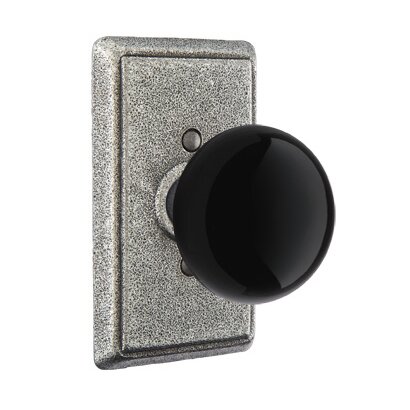 Double Dummy Madison Black Knob With #3 Rose in Satin Steel