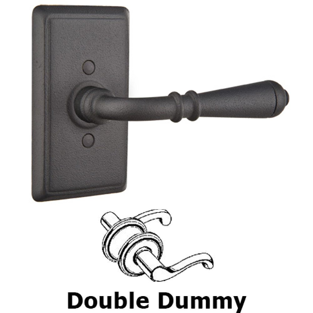 Double Dummy Normandy Lever With #3 Rose in Flat Black Steel