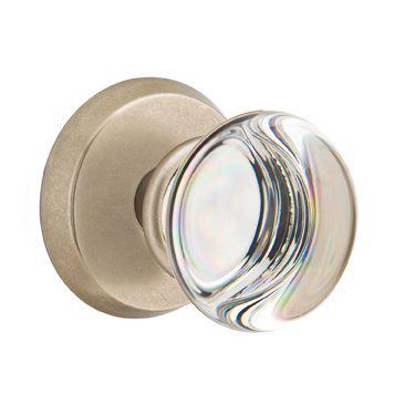 Single Dummy Providence Door Knob with #2 Rose in Tumbled White Bronze
