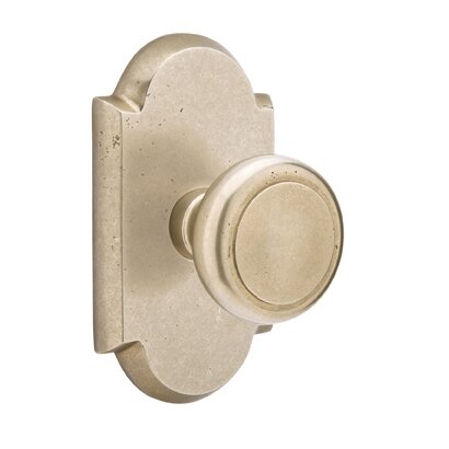 Single Dummy Butte Knob With #1 Rose in Tumbled White Bronze