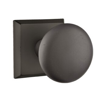 Single Dummy Winchester Knob With #6 Rose in Flat Black Bronze