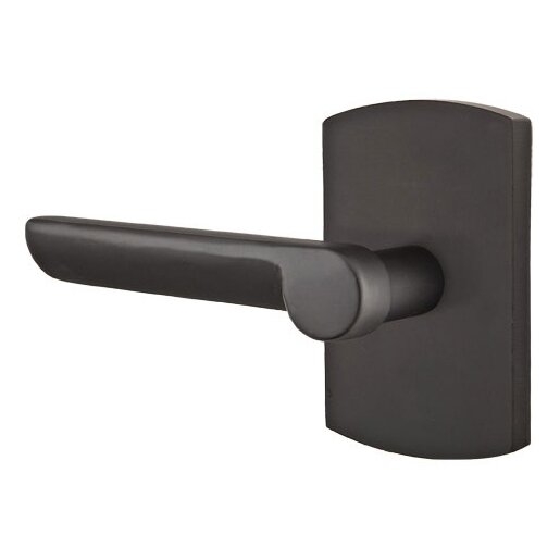 Passage Left Handed Aurora Lever And #4 Rose with Concealed Screws in Flat Black Bronze