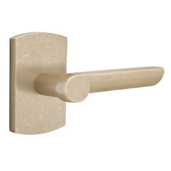 Passage Right Handed Aurora Lever With #4 Rose in Tumbled White Bronze