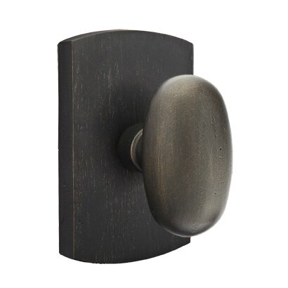 Passage Egg Knob And #4 Rose with Concealed Screws in Medium Bronze