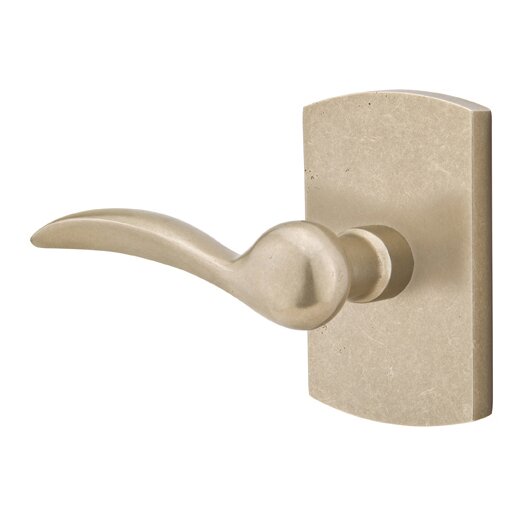 Passage Left Handed Durango Lever With #4 Rose in Tumbled White Bronze