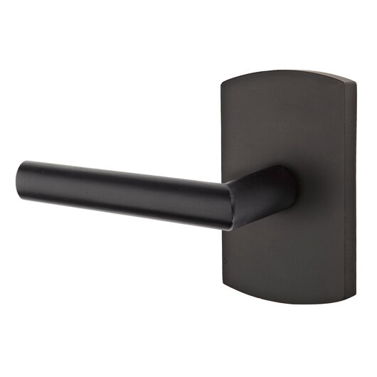 Passage Mariposa Left Handed Lever with #4 Rose and Concealed Screws in Flat Black Bronze