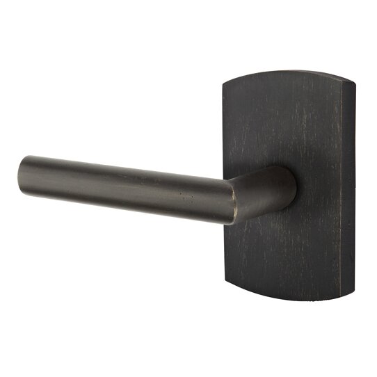 Passage Mariposa Left Handed Lever with #4 Rose and Concealed Screws in Medium Bronze