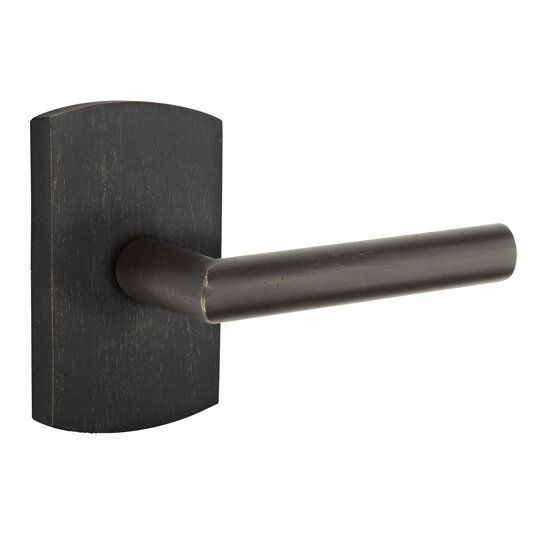 Passage Mariposa Right Handed Lever with #4 Rose and Concealed Screws in Medium Bronze