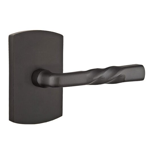 Passage Right Handed Montrose Lever And #4 Rose with Concealed Screws in Flat Black Bronze