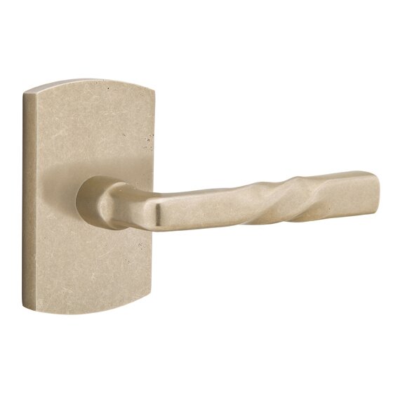 Passage Right Handed Montrose Lever With #4 Rose in Tumbled White Bronze