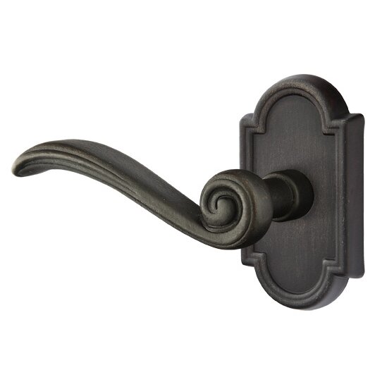 Passage Left Handed Medici Lever and #11 Rose With Concealed Screws in Medium Bronze