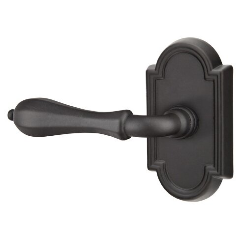 Passage Left Handed Octagon Lever With #11 Rose in Flat Black Bronze
