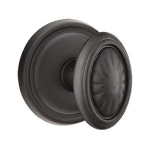 Passage Parma Knob and #12 Rose with Concealed Screws in Flat Black Bronze