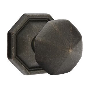 Passage Octagon Knob and #15 Rose with Concealed Screws in Medium Bronze