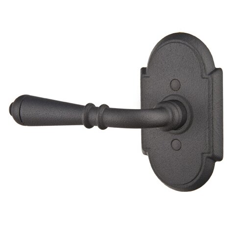 Passage Left Handed Normandy Lever With #1 Rose in Flat Black Steel