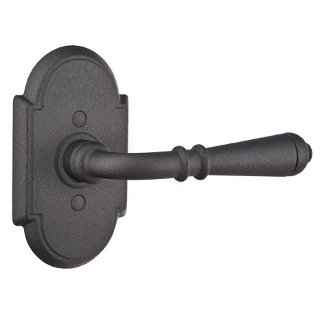Passage Right Handed Normandy Lever With #1 Rose in Flat Black Steel