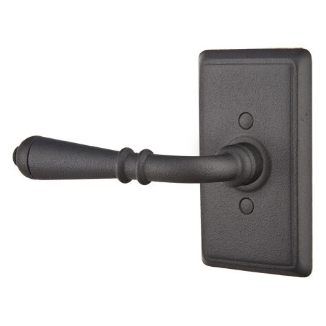 Passage Left Handed Normandy Lever With #3 Rose in Flat Black Steel
