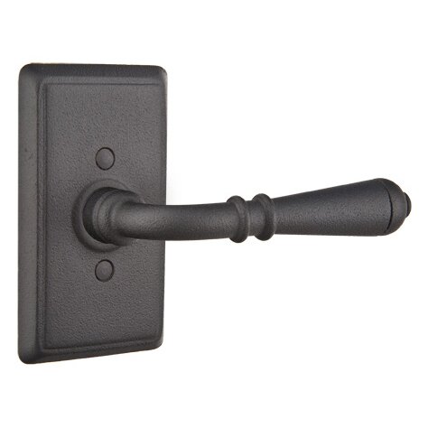 Passage Right Handed Normandy Lever With #3 Rose in Flat Black Steel