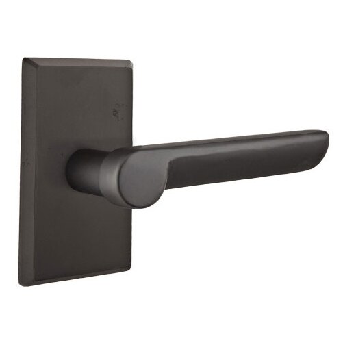 Passage Right Handed Aurora Lever And #3 Rose with Concealed Screws in Flat Black Bronze