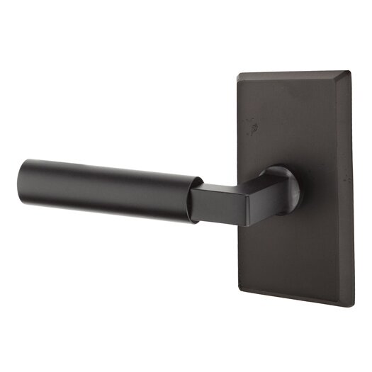 Passage Bryce Left Handed Lever with #3 Rose and Concealed Screws in Flat Black Bronze