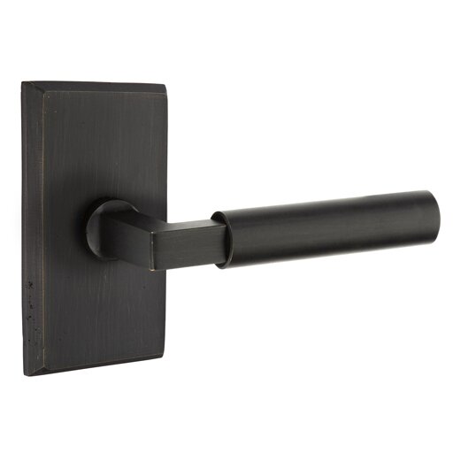 Passage Bryce Right Handed Lever with #3 Rose and Concealed Screws in Medium Bronze