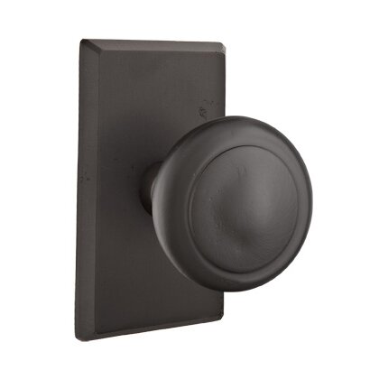 Passage Butte Knob And #3 Rose with Concealed Screws in Flat Black Bronze