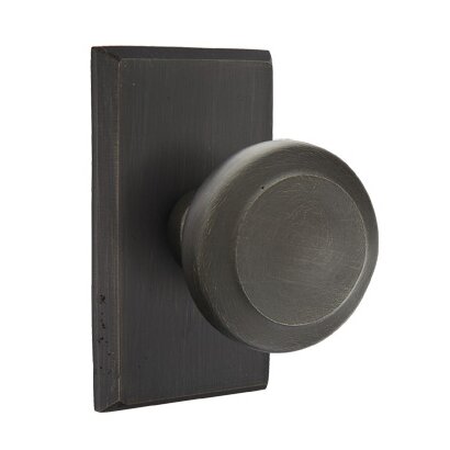 Passage Butte Knob And #3 Rose with Concealed Screws in Medium Bronze