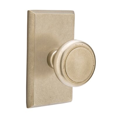 Passage Butte Knob And #3 Rose with Concealed Screws in Tumbled White Bronze